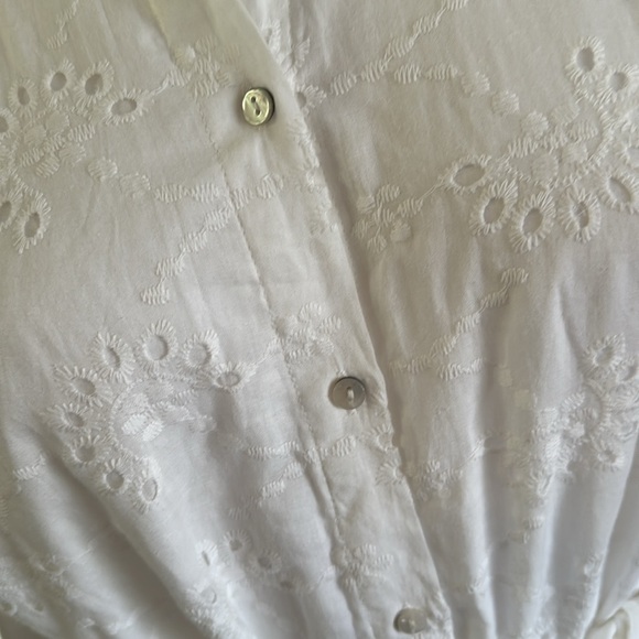 Sinsay White Cotton Midi Dress With Cutout Details Size Large - Picture 5 of 6